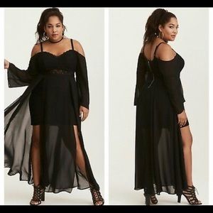 Torrid Insider Cold Shoulder Bustier Maxi Dress